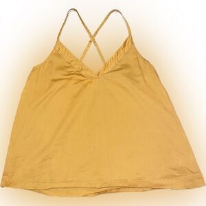 Athleta Cotton Dreams Cleo Cami Mustard Yellow Orange Women’s Medium Adjustable
